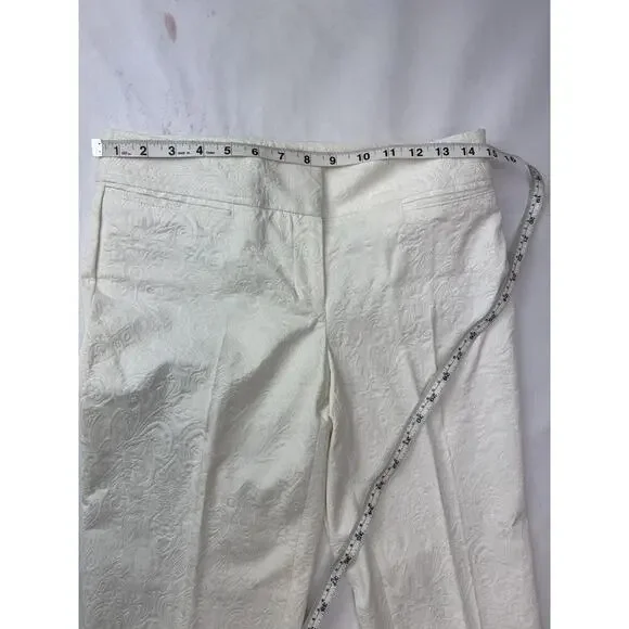 Y2k 2010 Cache Brocade Jacquard Floral Pantsuit Set Cream Zipper Blazer 0 Pant 4